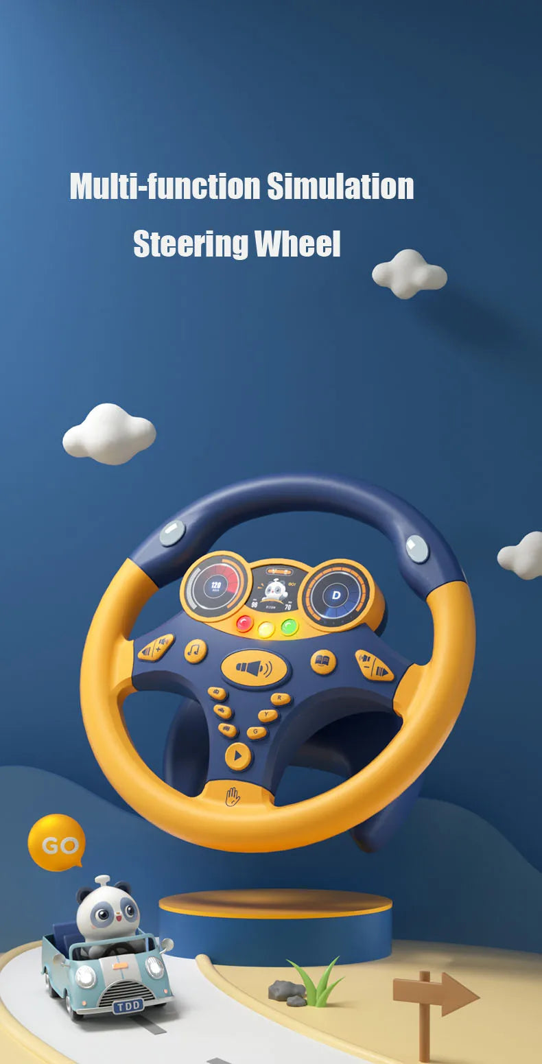 Children's steering wheel operation obstacle avoidance game machine simulates steering wheel racing car