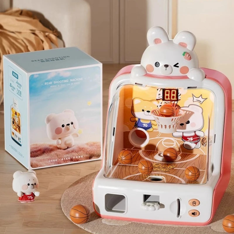 Shooting Basketball Machine Children Coin Operated Play Game Pinball Machine Kids Interactive Competition Christmas Desktop Toys
