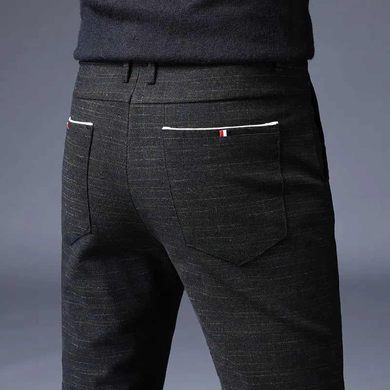 👔 Men’s Gray Plaid Suit Trousers — Effortless Class for Modern Gentlemen