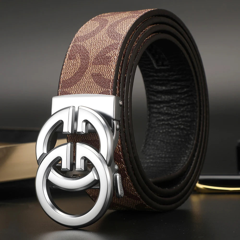 👔 Men’s 3.4cm Business Formal Real Leather Canvas Belt – Premium Style Meets Everyday Comfort