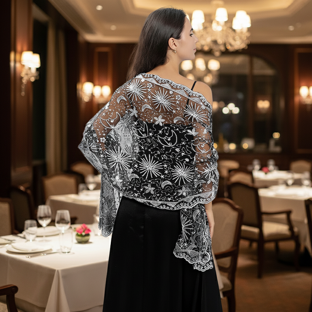 ✨ Elegant Sequin Evening Shawl for Women