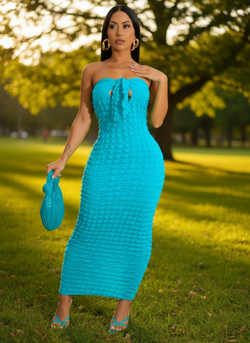 💎 Elegant Bowknot Strapless Maxi Dress