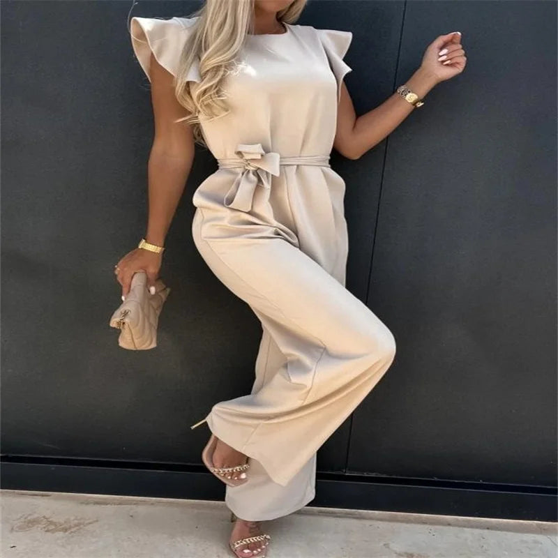 🌸 Effortless Elegance – The Summer Ruffled Strap Jumpsuit