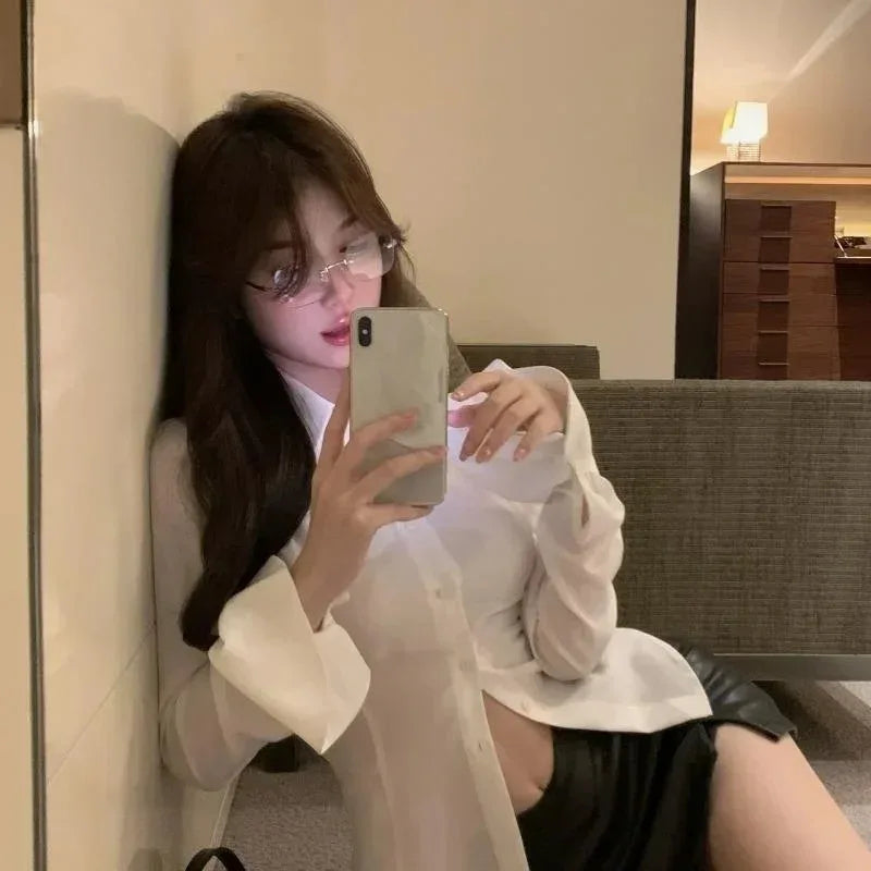 💃 Sexy Slim Flared Sleeve Women's Shirt – Elegance Meets Modern Flair