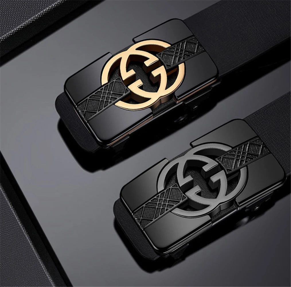 High Quality Wide 3.4cm Men Belt Genuine Leather Canvas Luxury Strap Male Belts For men jeans New Fashion Classice Buckle belt