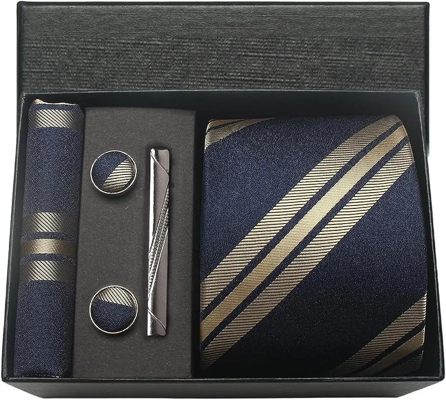 🎩 Classic 100% Silk Men’s Tie Set – Elegant Style in Every Detail