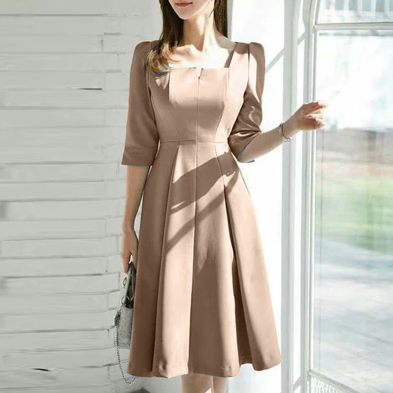 💃 Elegant Square Collar Summer Dress
