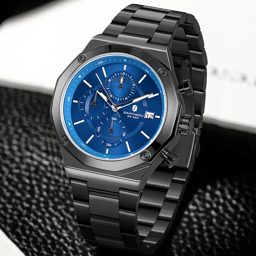 ⌚ SAPPHERO Men’s Luxury Sports Watch — Precision Meets Power
