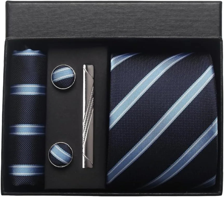 🎩 Classic 100% Silk Men’s Tie Set – Elegant Style in Every Detail