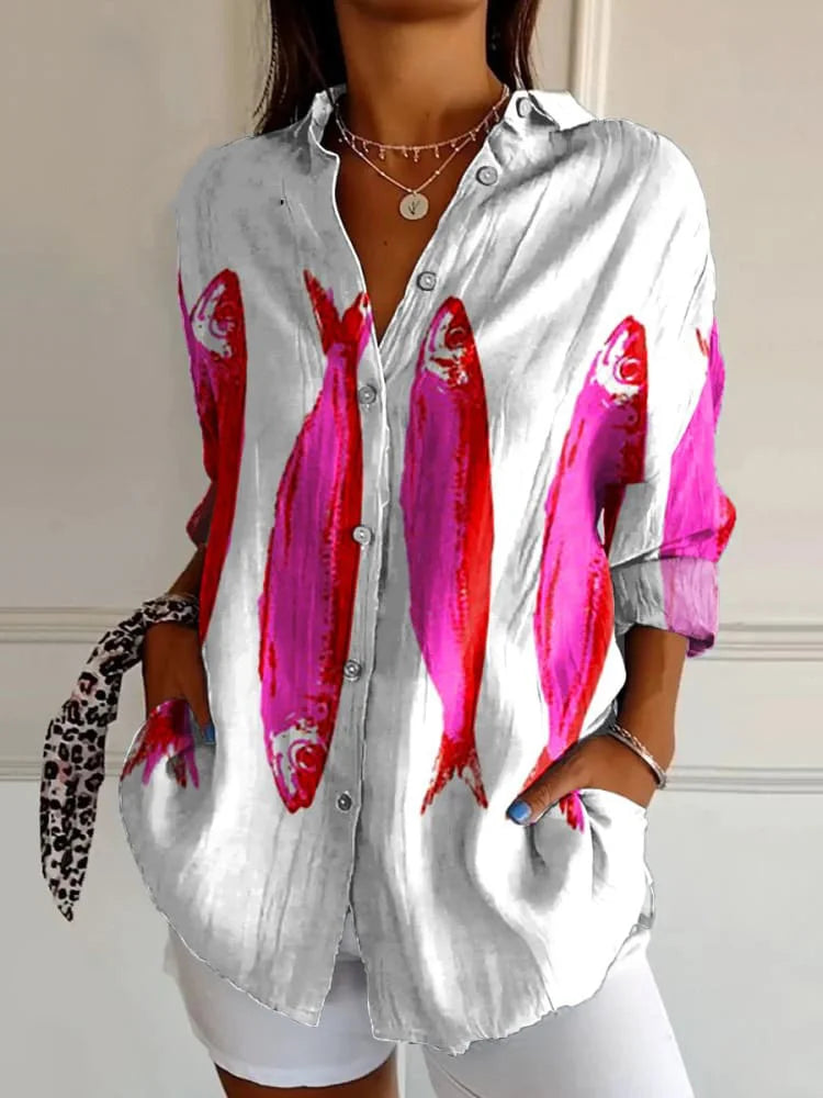 🌸 Summer Women’s Printed Loose Shirt – Effortless Style Meets Breezy Comfort