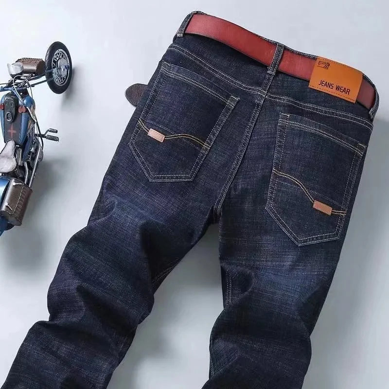 👖 New Men’s Fashion Jeans – Classic Black & Blue Cotton Stretch Denim