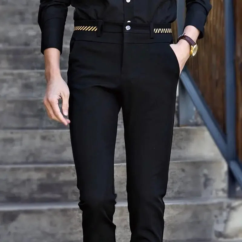 🖤 Black Slim-Fit Dress Pants for Men — Effortless Elegance for Every Occasion