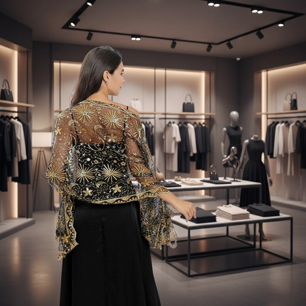 ✨ Elegant Sequin Evening Shawl for Women