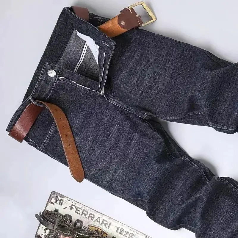 👖 New Men’s Fashion Jeans – Classic Black & Blue Cotton Stretch Denim