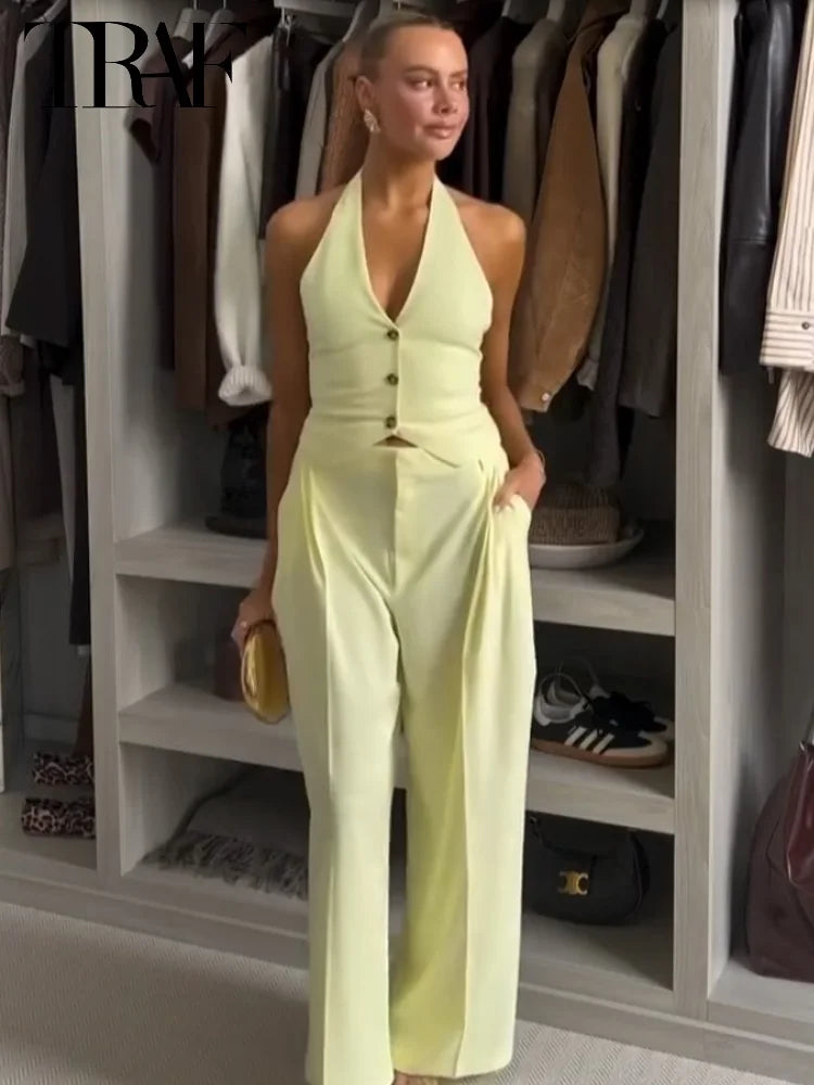 💛 Yellow Two-Piece Set for Women