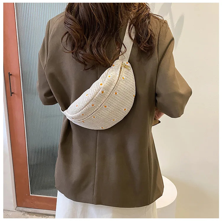 🌴 Summer Straw Waist & Crossbody Bag for Women