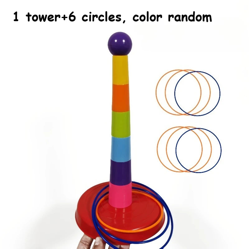1set Colorful Hoop Game Set - Outdoor Throwing Rings for Kids, Family Party Games, Halloween/Christmas Gift