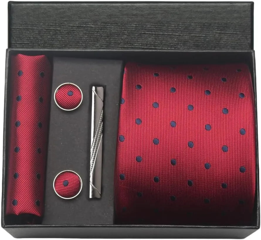 🎩 Classic 100% Silk Men’s Tie Set – Elegant Style in Every Detail