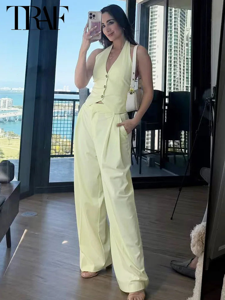 💛 Yellow Two-Piece Set for Women