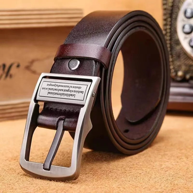👖 New Men’s Cowhide Leather Belt – Luxury Style Meets Everyday Function