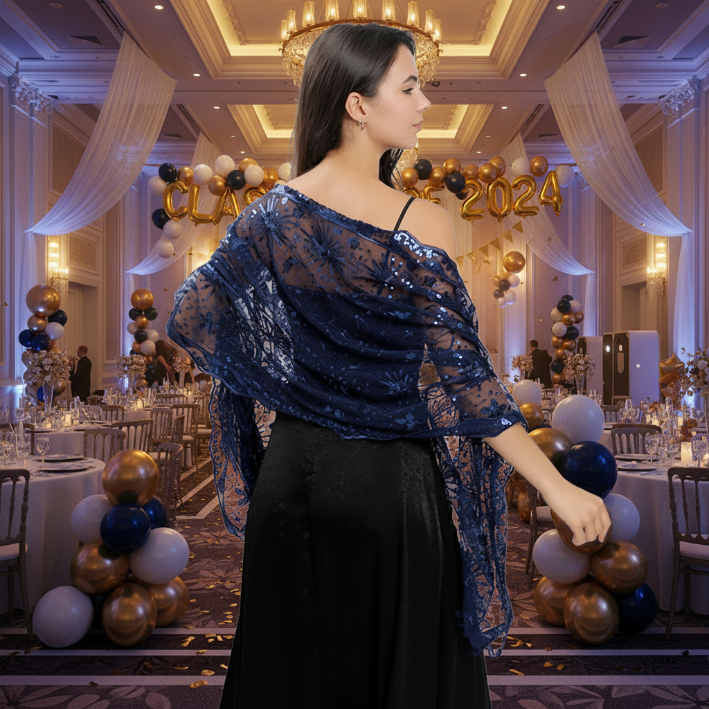 ✨ Elegant Sequin Evening Shawl for Women