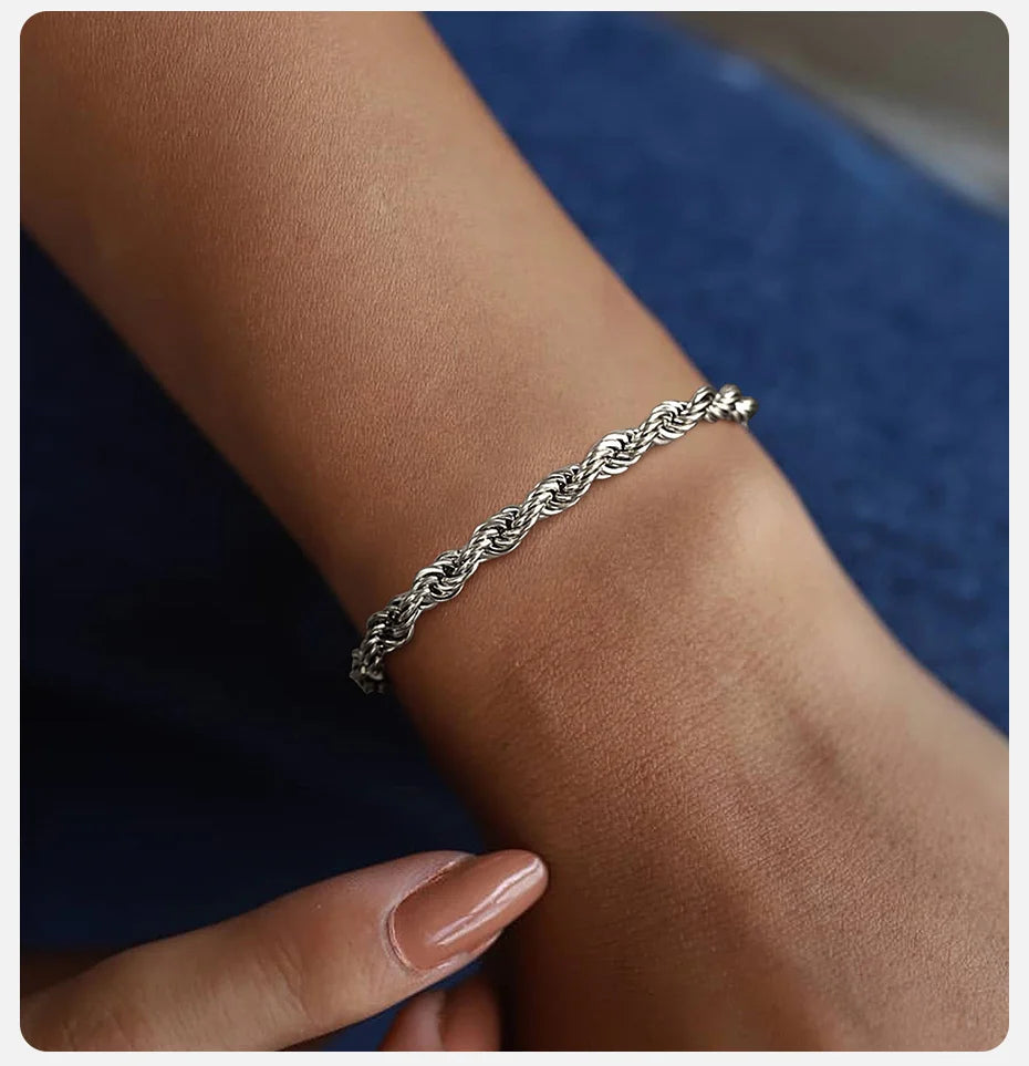 💎 Unisex Rope Chain Bracelet – Timeless Style for Men & Women