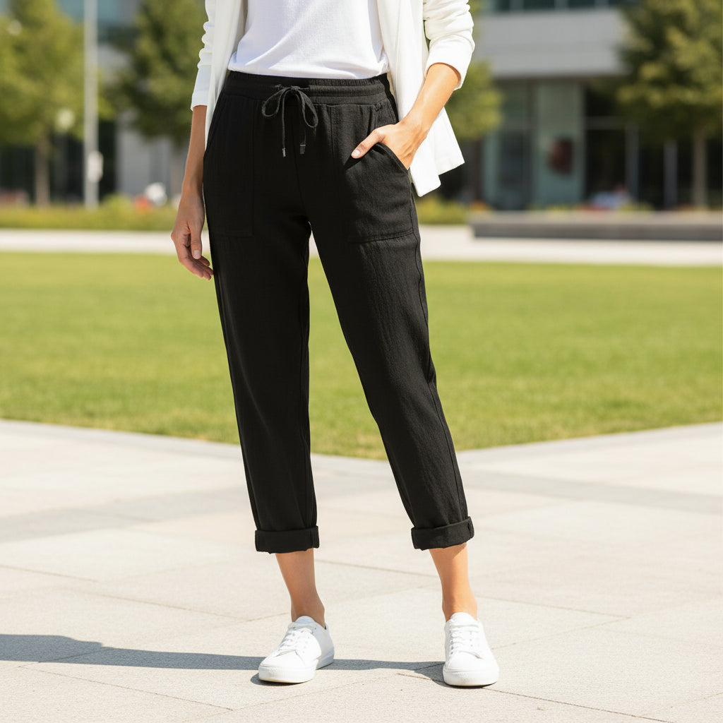 🌸 Women’s Linen Cropped Pants – Effortless Comfort for Everyday Chic