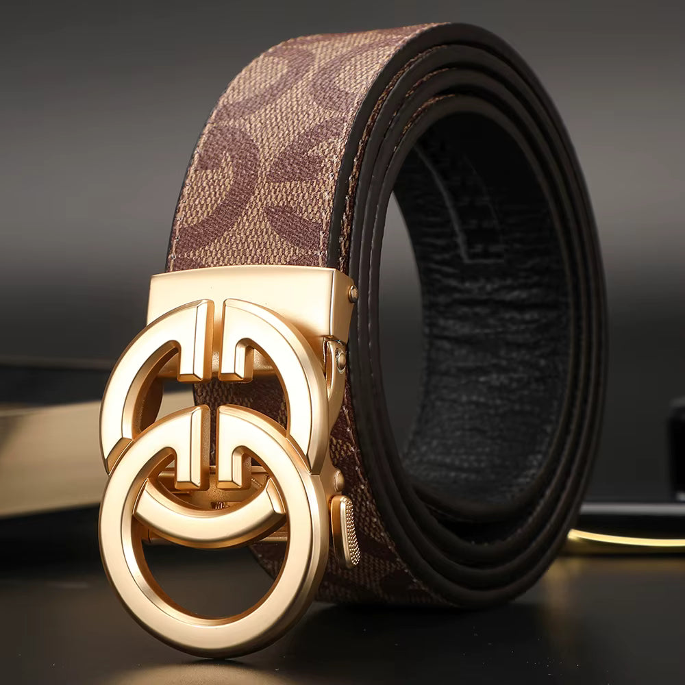👔 Men’s 3.4cm Business Formal Real Leather Canvas Belt – Premium Style Meets Everyday Comfort