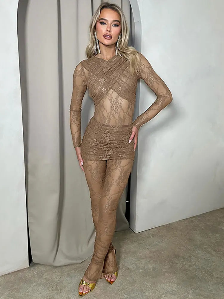 ✨ Lace Elegance Two-Piece Jumpsuit Set