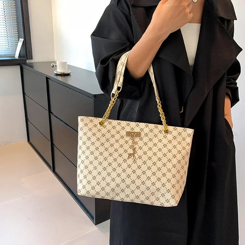 💎 Luxury Designer Women’s Handbag – Elegant Presbyopic Print Tote