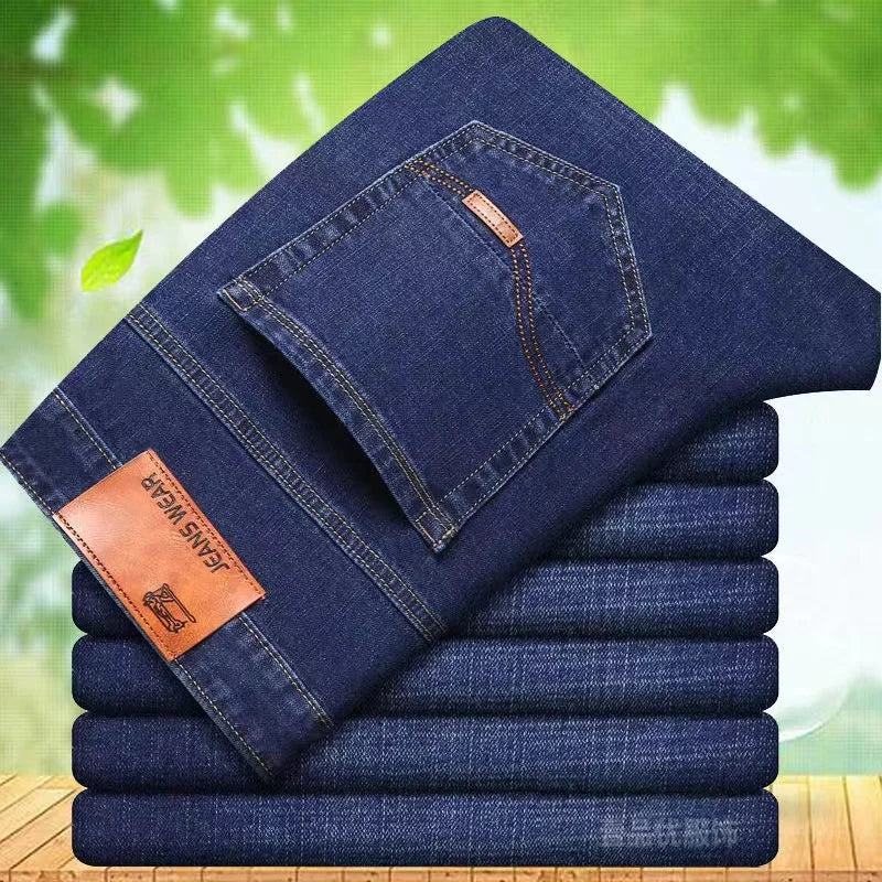 👖 New Men’s Fashion Jeans – Classic Black & Blue Cotton Stretch Denim