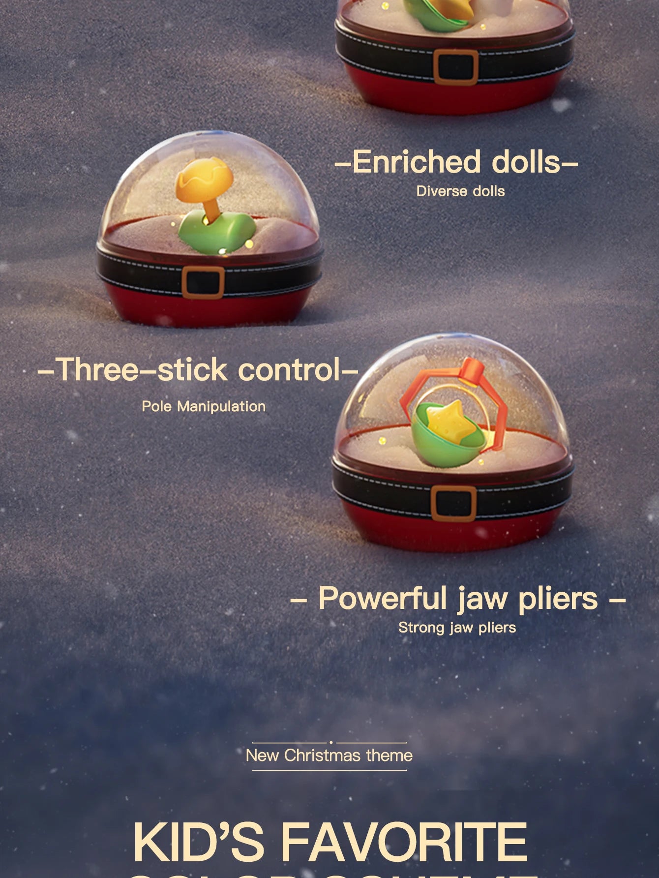 New Christmas Theme Doll Machine Coin Operated Play Game Claw Catch Toy Machines Dolls Children Interactive Toys Christmas Gifts