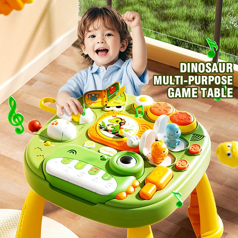 Early Education Game Table 17-In-1 Fall-Proof Smooth Electric With Light Music Multi Functional Music Studying Desk Toys Gifts