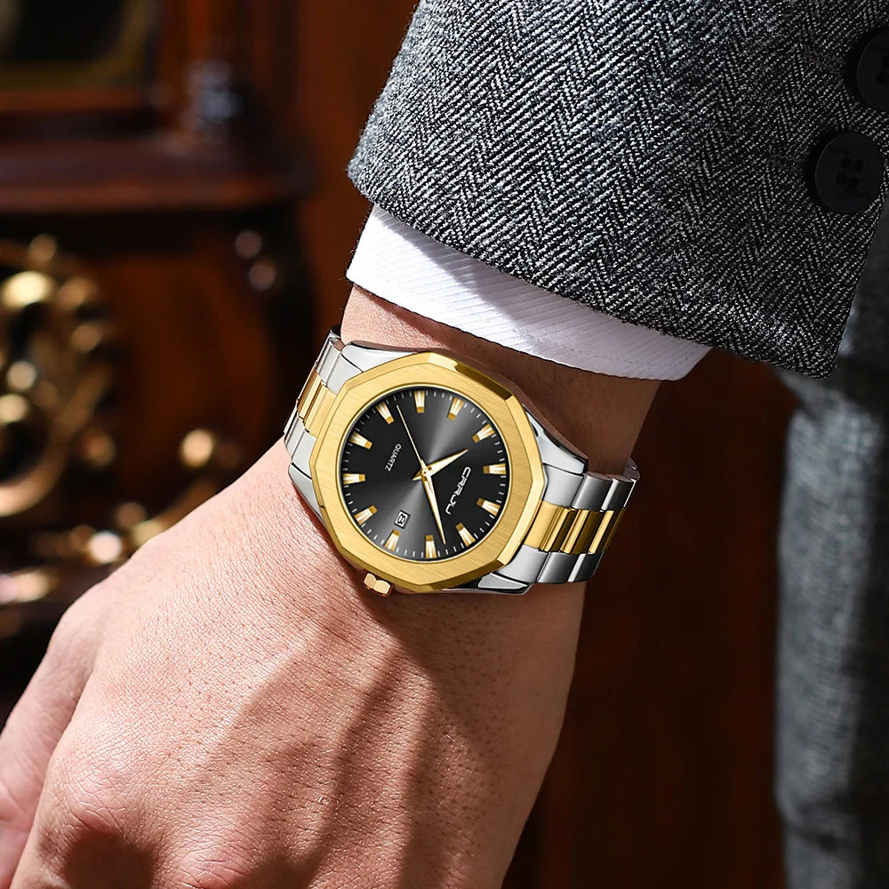 ⌚ Men’s Classic Luxury Stainless Steel Watch — Elegance That Never Fades