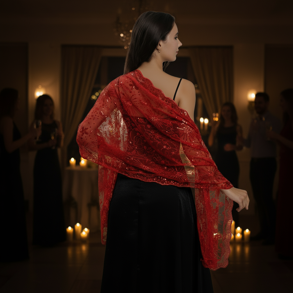 ✨ Elegant Sequin Evening Shawl for Women