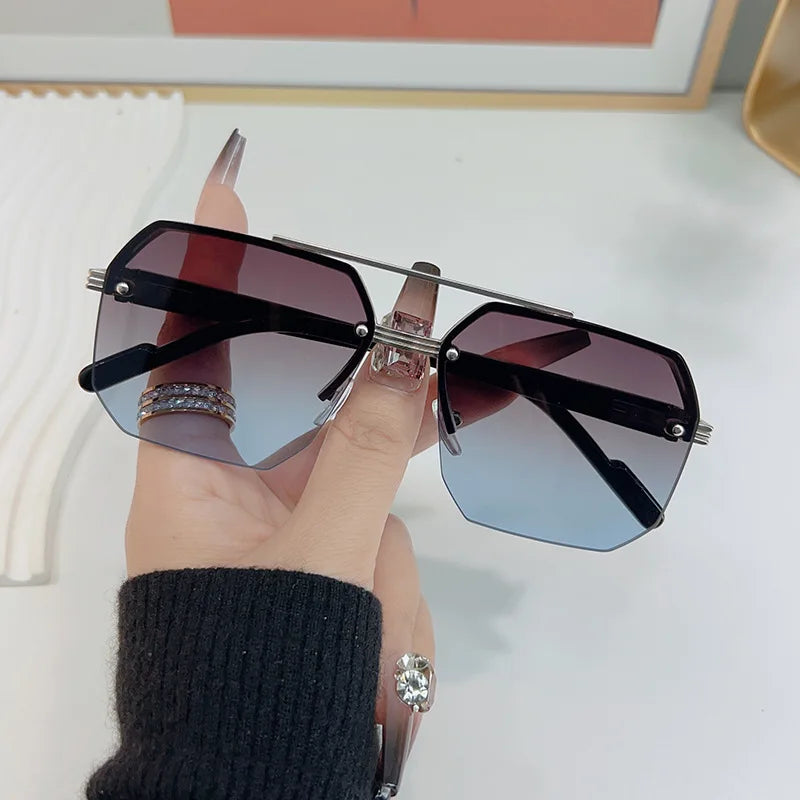 🕶️ Polygon Rectangle Sunglasses – Bold Fashion for Him & Her