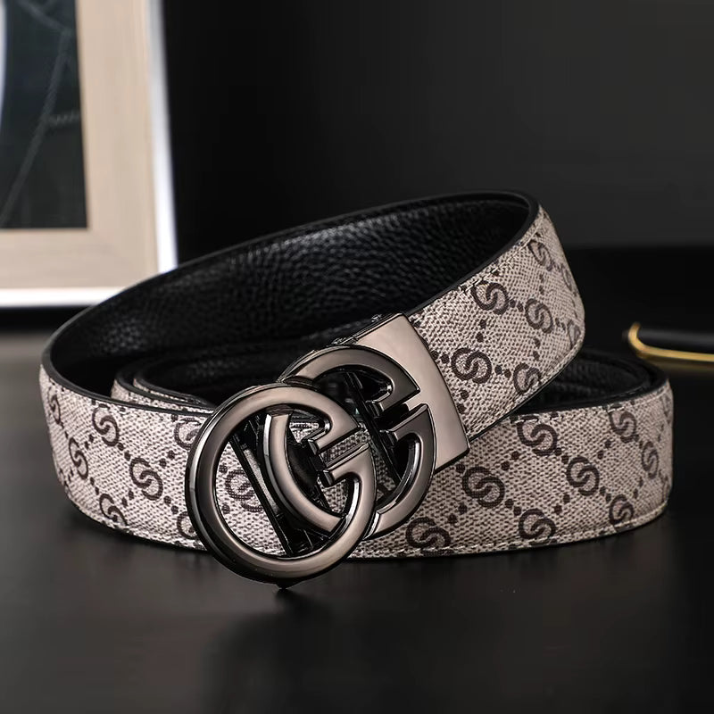 👔 Men’s 3.4cm Business Formal Real Leather Canvas Belt – Premium Style Meets Everyday Comfort