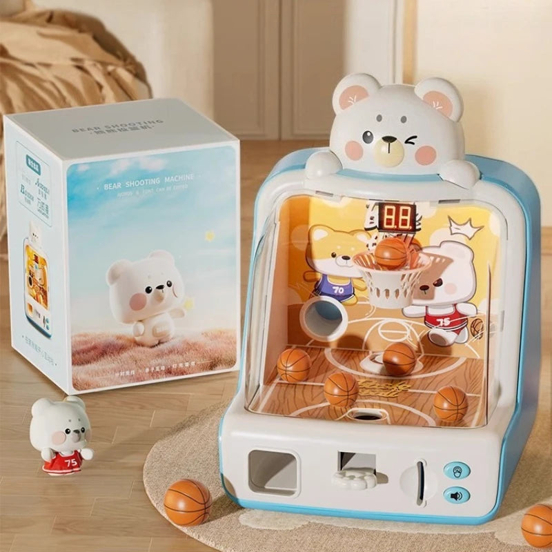 Shooting Basketball Machine Children Coin Operated Play Game Pinball Machine Kids Interactive Competition Christmas Desktop Toys