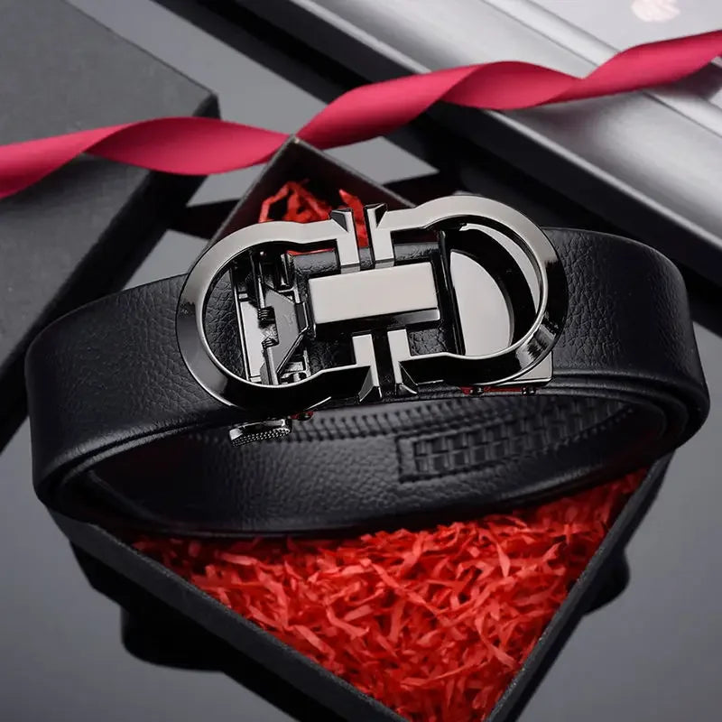 👔 Men’s Cow Leather Automatic Buckle Belt – The Ultimate Expression of Style and Confidence