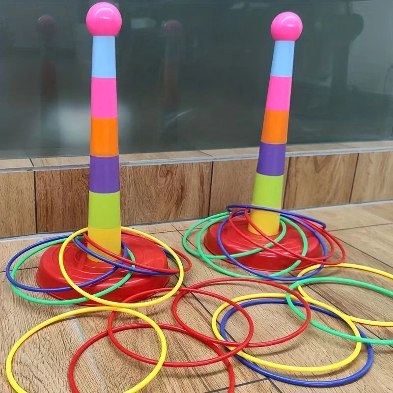 1set Colorful Hoop Game Set - Outdoor Throwing Rings for Kids, Family Party Games, Halloween/Christmas Gift