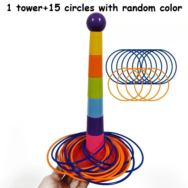 1set Colorful Hoop Game Set - Outdoor Throwing Rings for Kids, Family Party Games, Halloween/Christmas Gift