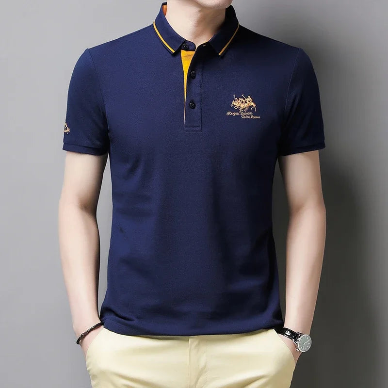 👕 Men’s Embroidered Casual Fashion Polo Shirt – Summer Comfort Meets Effortless Style