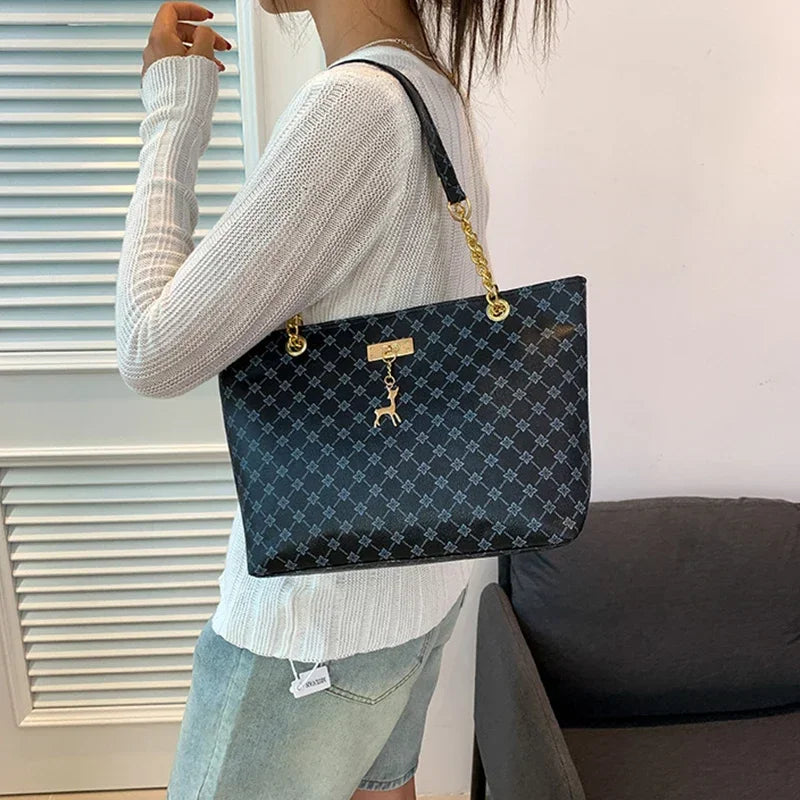 💎 Luxury Designer Women’s Handbag – Elegant Presbyopic Print Tote