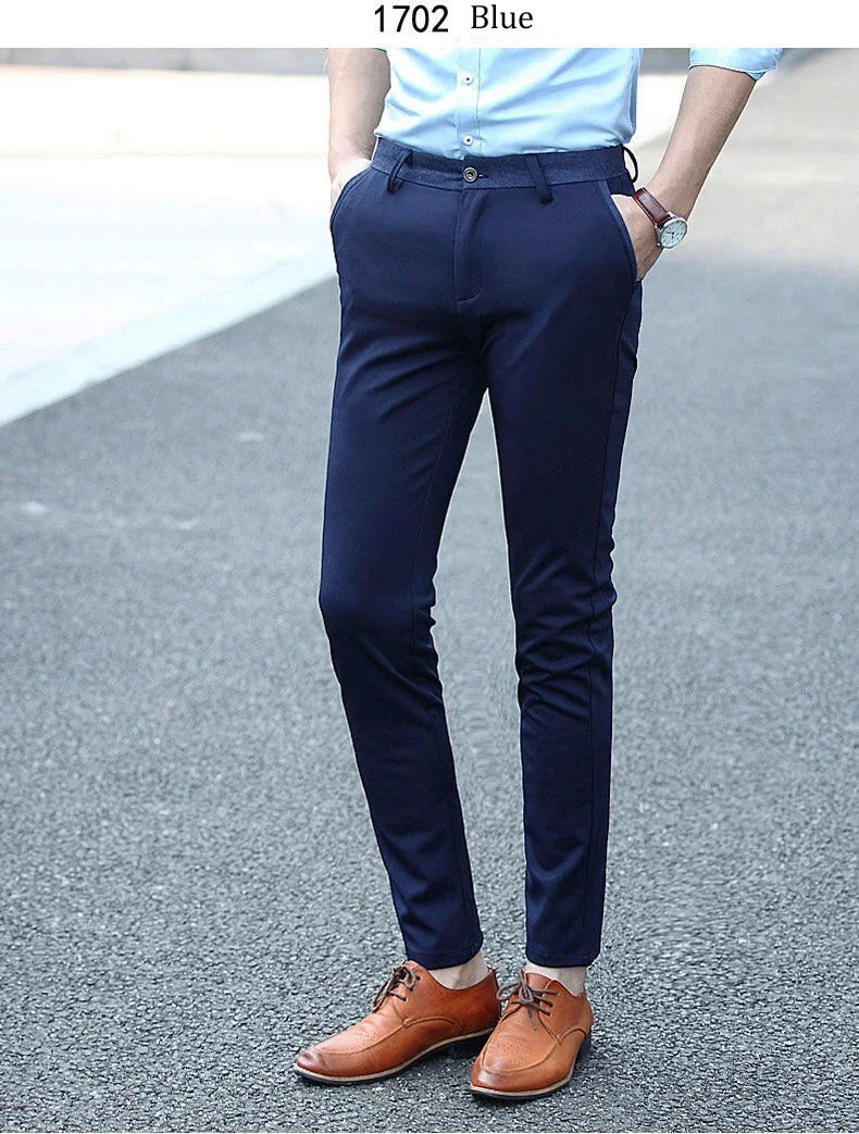 🖤 Black Slim-Fit Dress Pants for Men — Effortless Elegance for Every Occasion