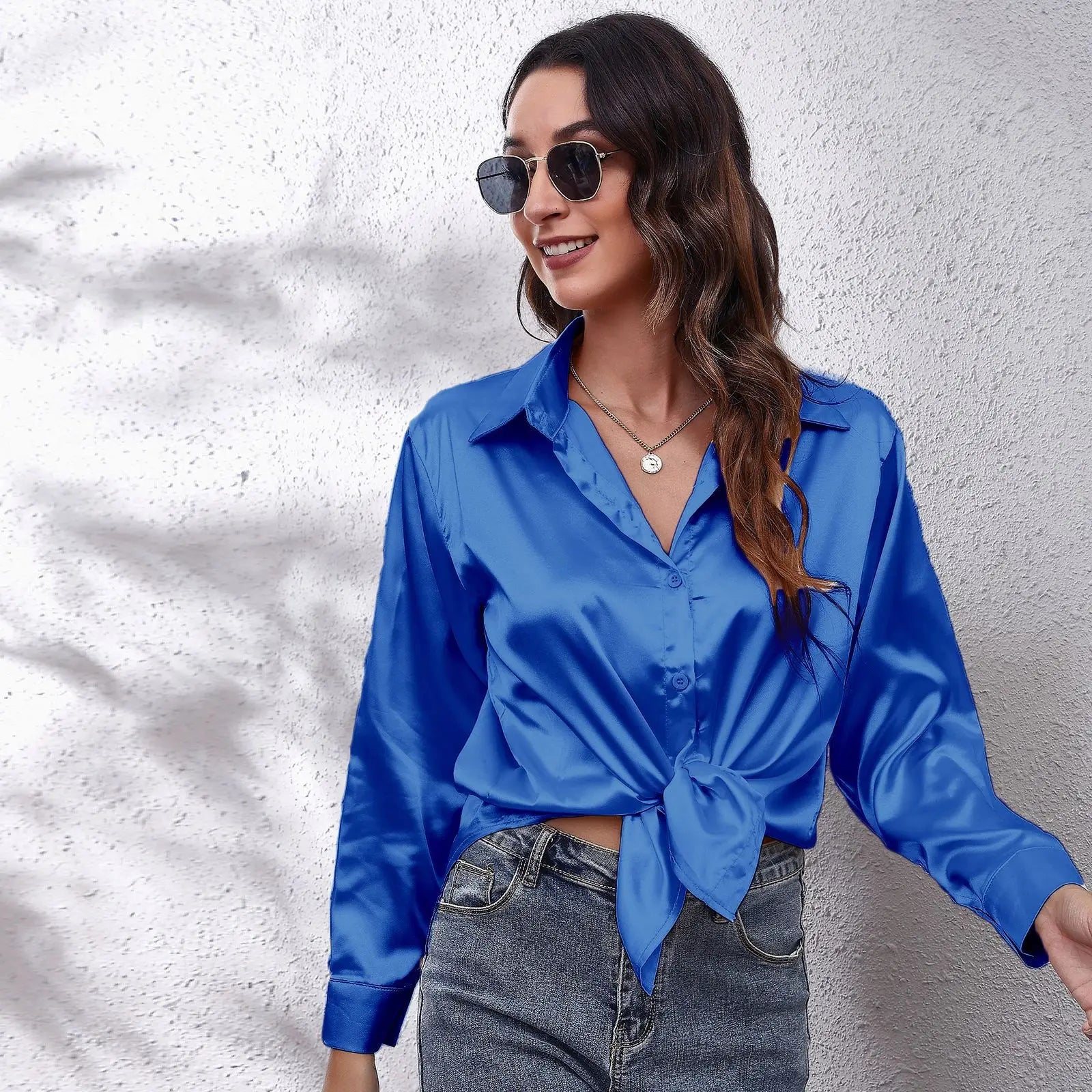 💼 Elegant Women’s Satin Shirt – Effortless Sophistication for Work & Beyond