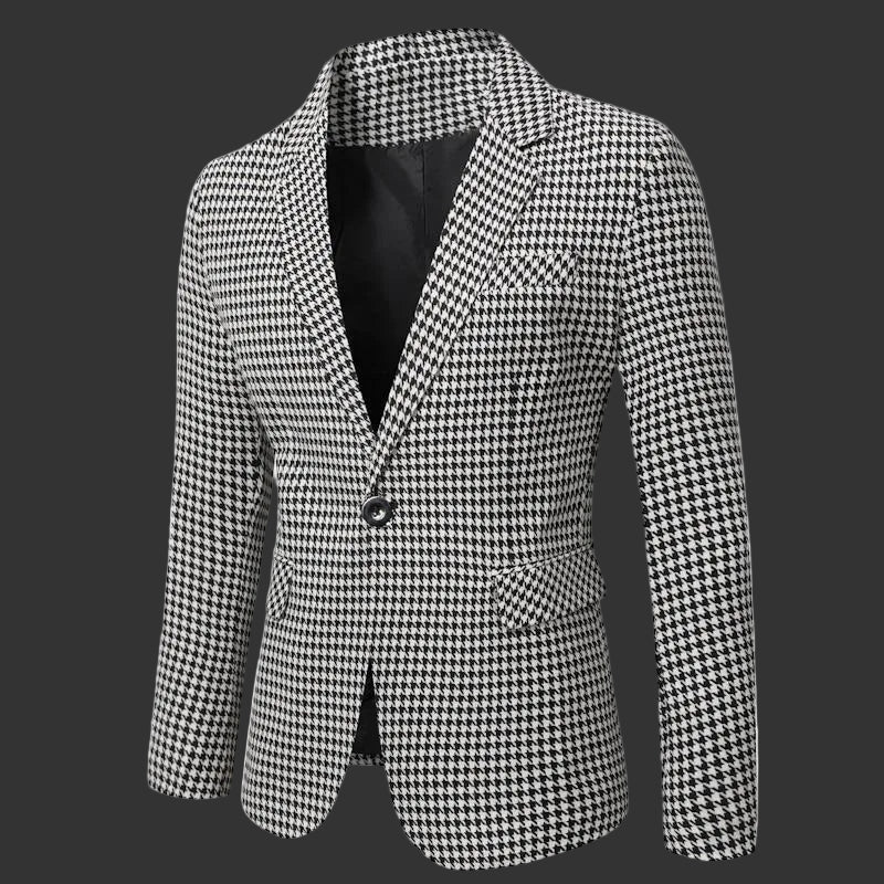 🕴️ Men’s Street Style Checkered Blazer