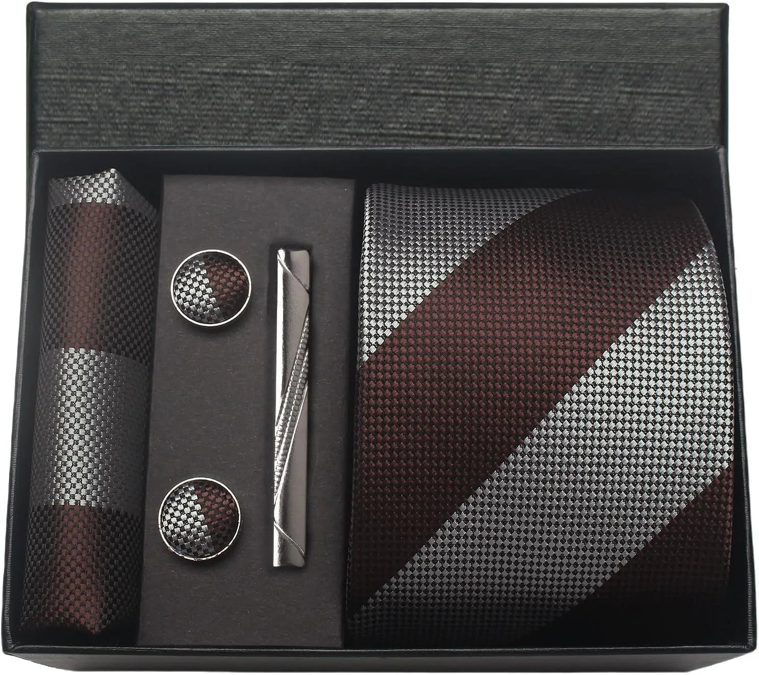 🎩 Classic 100% Silk Men’s Tie Set – Elegant Style in Every Detail
