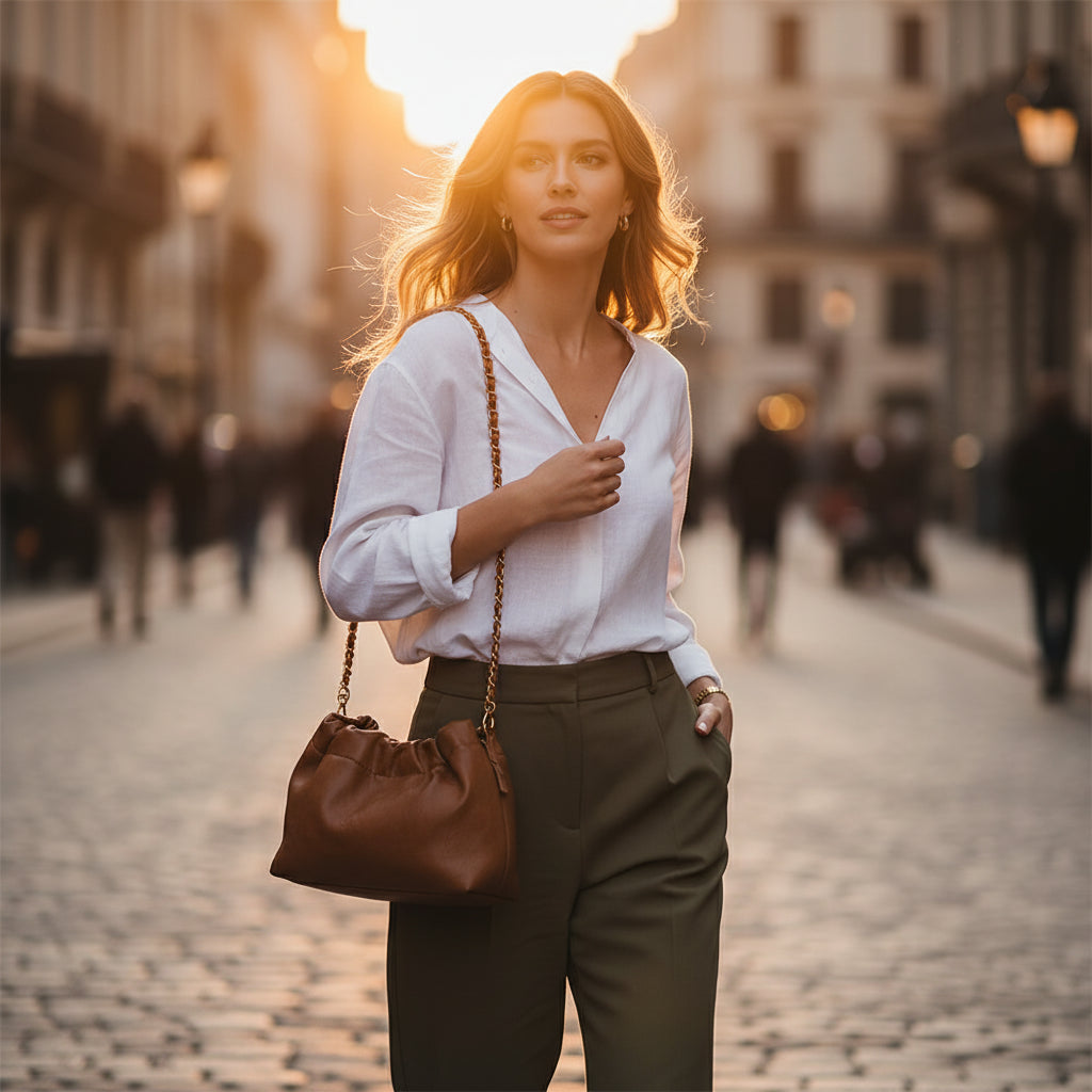 💖 Women’s Chain Shoulder Bag – Stylish PU Leather Crossbody Tote