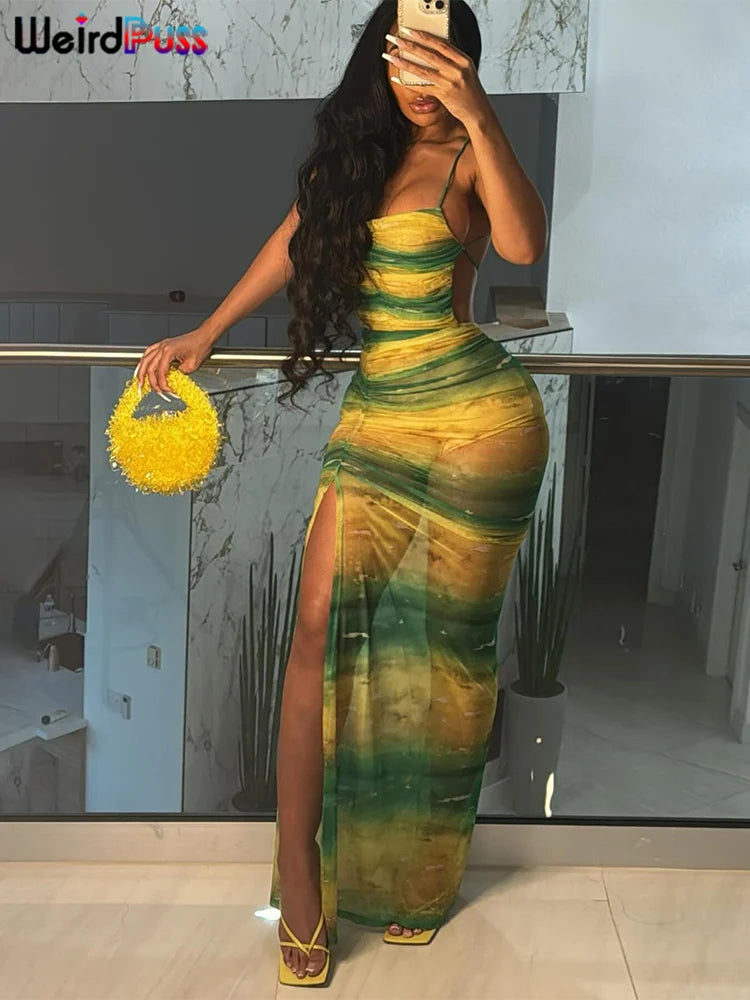 💋 Weird Puss™ Gradient Backless Dress – Unleash Your Inner Coquette