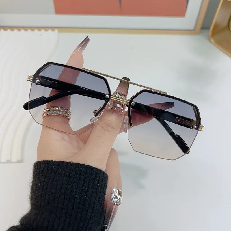 🕶️ Polygon Rectangle Sunglasses – Bold Fashion for Him & Her